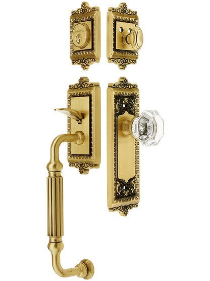 Grandeur "Windsor" Thumblatch Entry Set With Windsor Interior Plate
